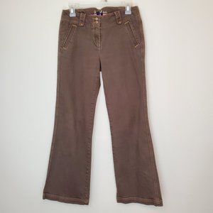 Boden darker olive green/ slight brown flare leg jeans sz 10R --B